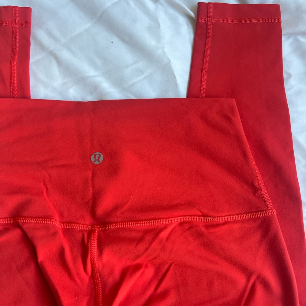 Red Lululemon leggings